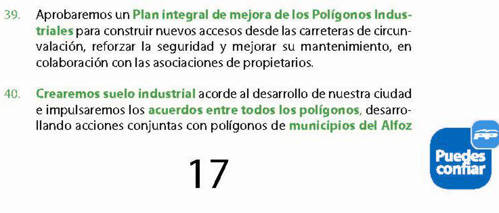 El PSOE reclama al PP la aprobaci&oacute;n de un Plan Integral de mejora de los Pol&iacute;gonos Industriales